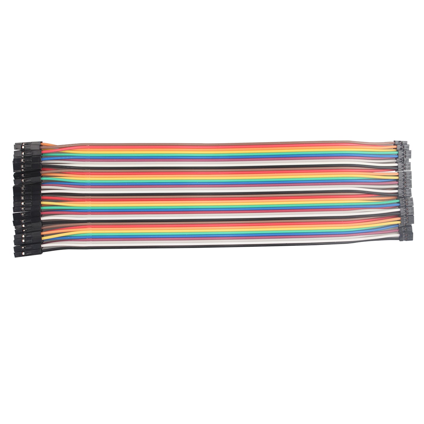 ZDE 40PCS 20cm 7.87inch Breadboard Jumper Wires Female to Female 2P to 1P Multicolored Dupont Wires 2.0mm to 2.54mm Pitch Ribbon Cable Compatible with Arduino Projects and Raspberry Pi