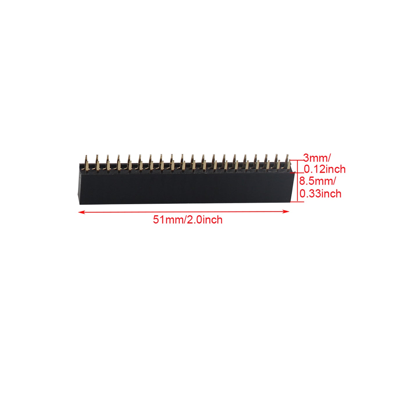 ZDE 6PCS 2x20 40 Pin Stacking Female Header 2.54mm Pitch Dual Row Short Pin Headers Connector for Raspberry Pi Arduino PCB Breadboard