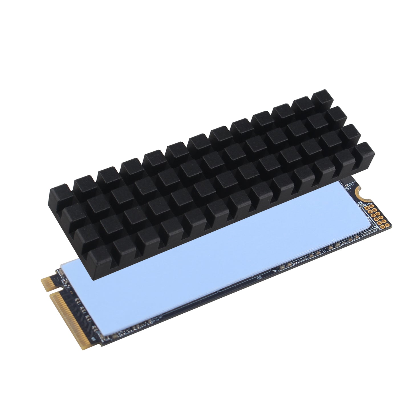 ZDE M.2 SSD Heatsink 70x20x6mm Graphite Covered Pure Copper Heatsink with Silicone Thermal Pads for PC Laptop Raspberry Pi M.2 2280 SSD NVMe PS5 Cooler