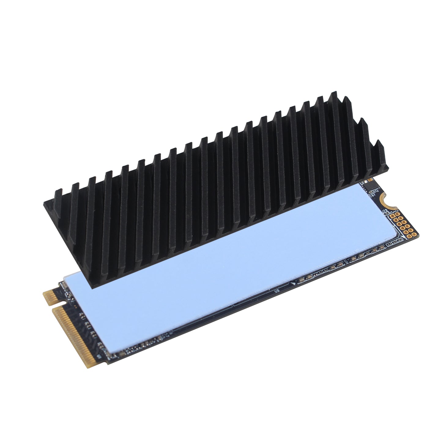 ZDE M.2 SSD Heatsink 70x20x4mm Graphite Covered Pure Copper Heatsink with Silicone Thermal Pads for PC Laptop Raspberry Pi M.2 2280 SSD NVMe PS5 Cooler