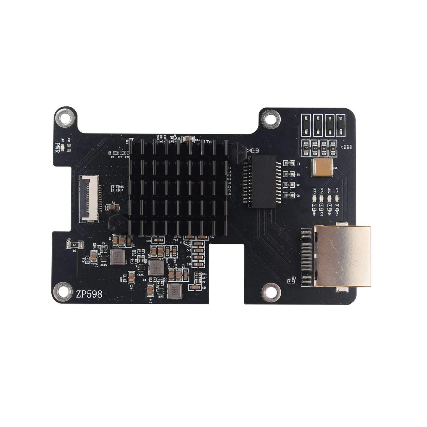 ZDE ZP598 PCIe to 5G Ethernet Network Port HAT Adapter Expansion Board 5GB 5GBE with Aluminum Heatsink for Raspberry Pi 5