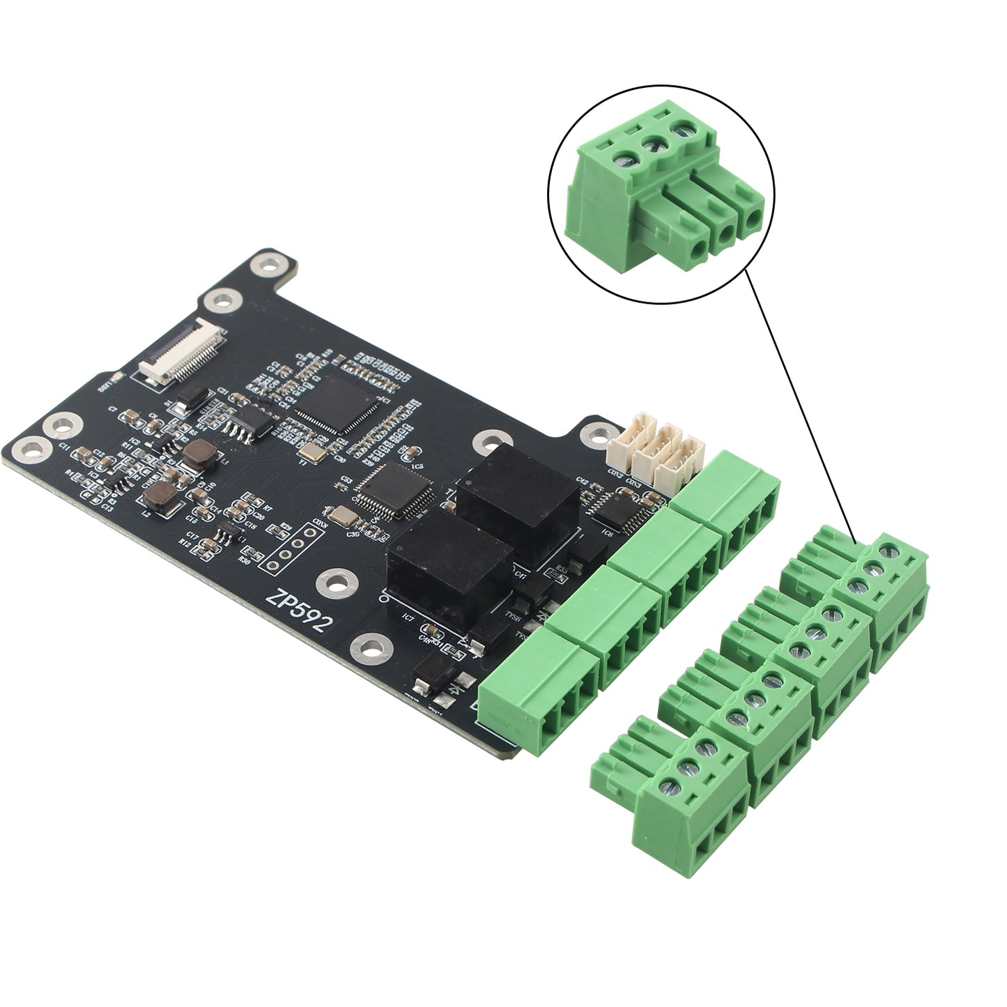 ZDE ZP592 PCIe to 2 Channel RS485 2 Channel RS232 HAT Expansion Board for Raspberry Pi 5 PCIe to RS485 with Isolation RS232 Long Distance Communication Via RS485
