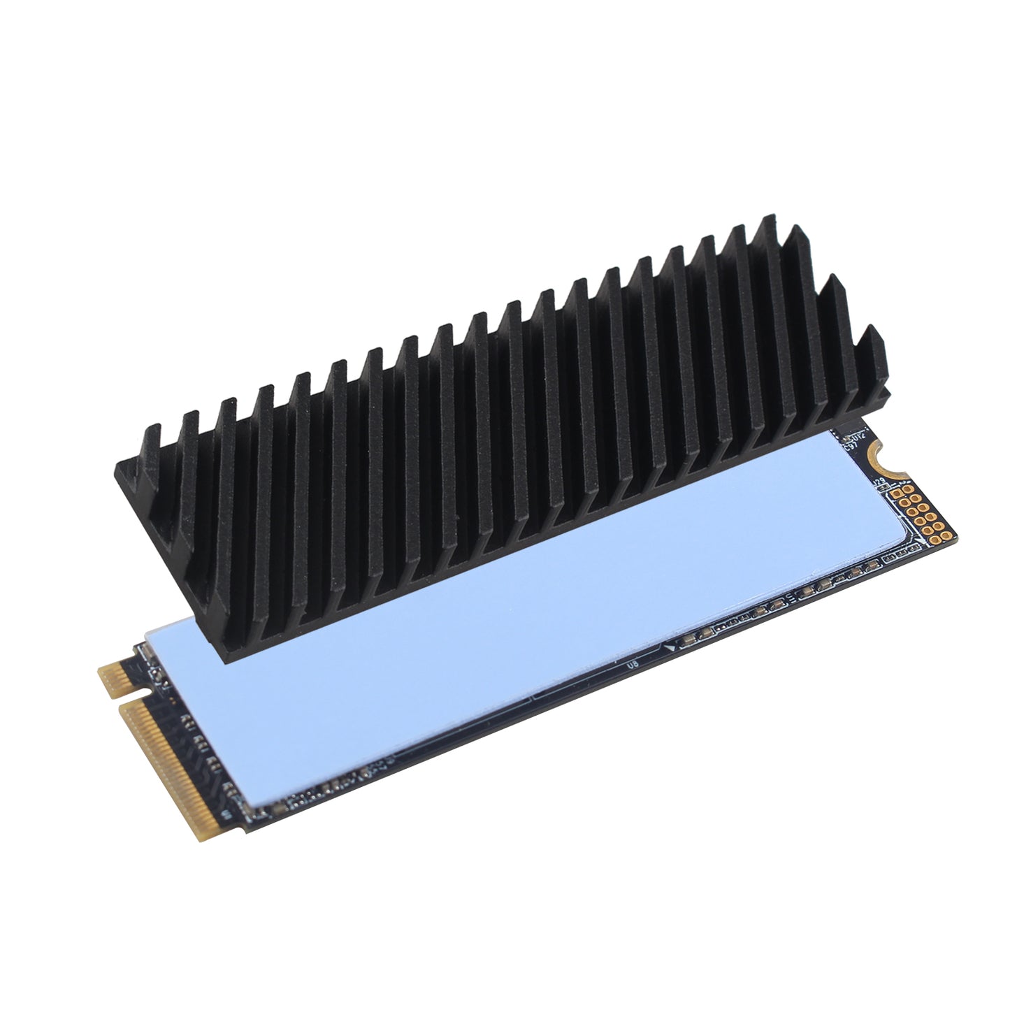 ZDE M.2 SSD Heatsink 70x20x6mm Graphite Covered Pure Copper Heatsink with Silicone Thermal Pads for PC Laptop Raspberry Pi M.2 2280 SSD NVMe PS5 Cooler