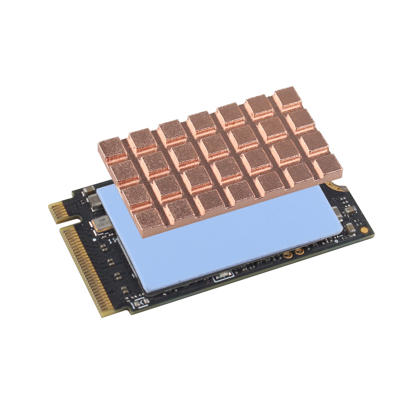 ZDE M.2 SSD Heatsink 32x18x2mm Copper Heatsink with Silicone Thermal Pads for PC Laptop Raspberry Pi M.2 2242 SSD NVMe PS5 Cooling