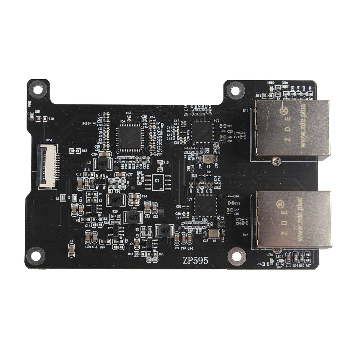 ZDE ZP595 PCIe to Dual 2.5G Ethernet Network Port HAT Adapter Expansion Board for Raspberry Pi 5