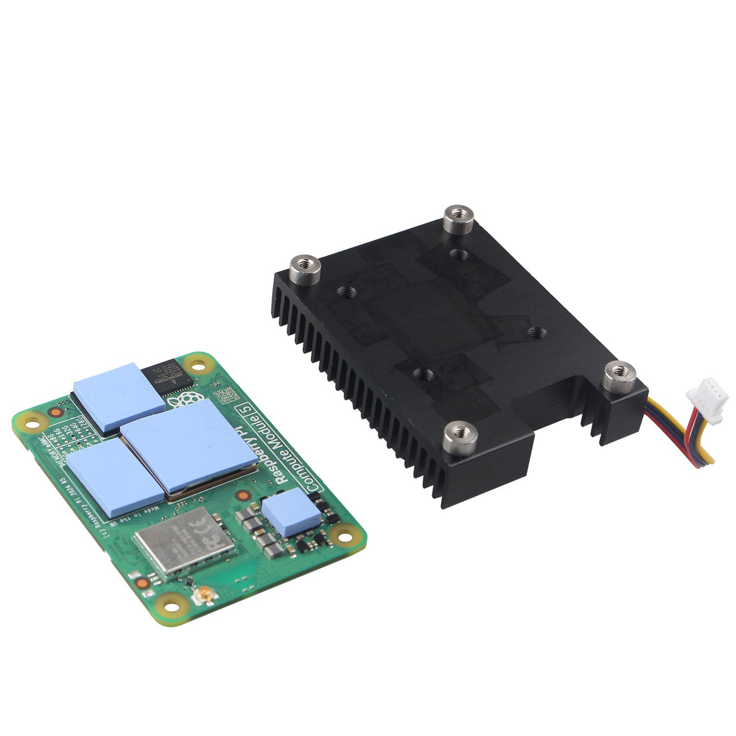 ZDE ZC505 Dedicated Aluminum Heatsink with PWM Cooling Fan Compatible with Raspberry Pi Compute Module 5 CM5 Motherboard with Screws and Thermal Tapes