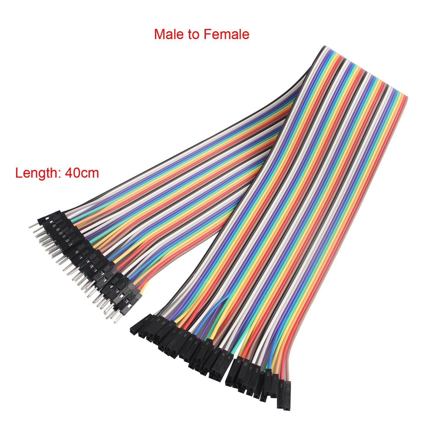 ZDE 120PCS 40cm 15.75inch Multicolored Dupont Wires Breadboard Jumper Ribbon Cables Kit 40pin Female to Female, Male to Female, Male to Male Compatible with Arduino Projects and Raspberry Pi