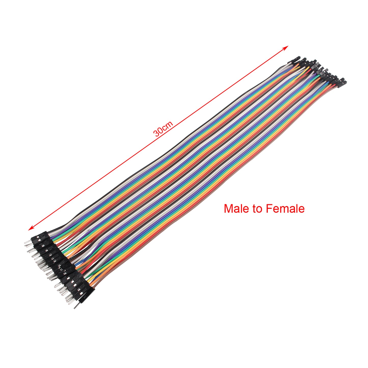 ZDE 120PCS 30cm 11.81inch Multicolored Dupont Wires Breadboard Jumper Ribbon Cables Kit 40pin Female to Female, Male to Female, Male to Male Compatible with Arduino Projects and Raspberry Pi
