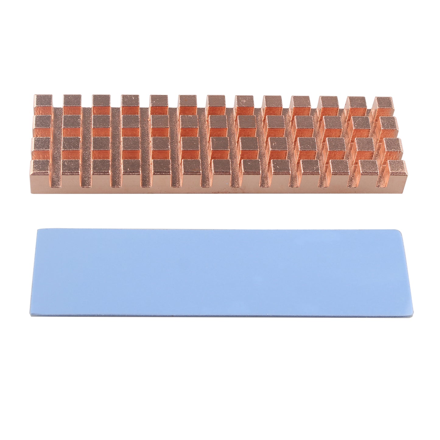 ZDE 11PCS Pure Copper Heatsinks CPU Cooler Heatsinks for Raspberry Pi 5/Pi 4B + M.2 SSD Heatsink 70x20x6mm with Silicone Thermal Pad for PC Laptop Raspberry Pi M.2 2280 SSD NVMe PS5 Cooler