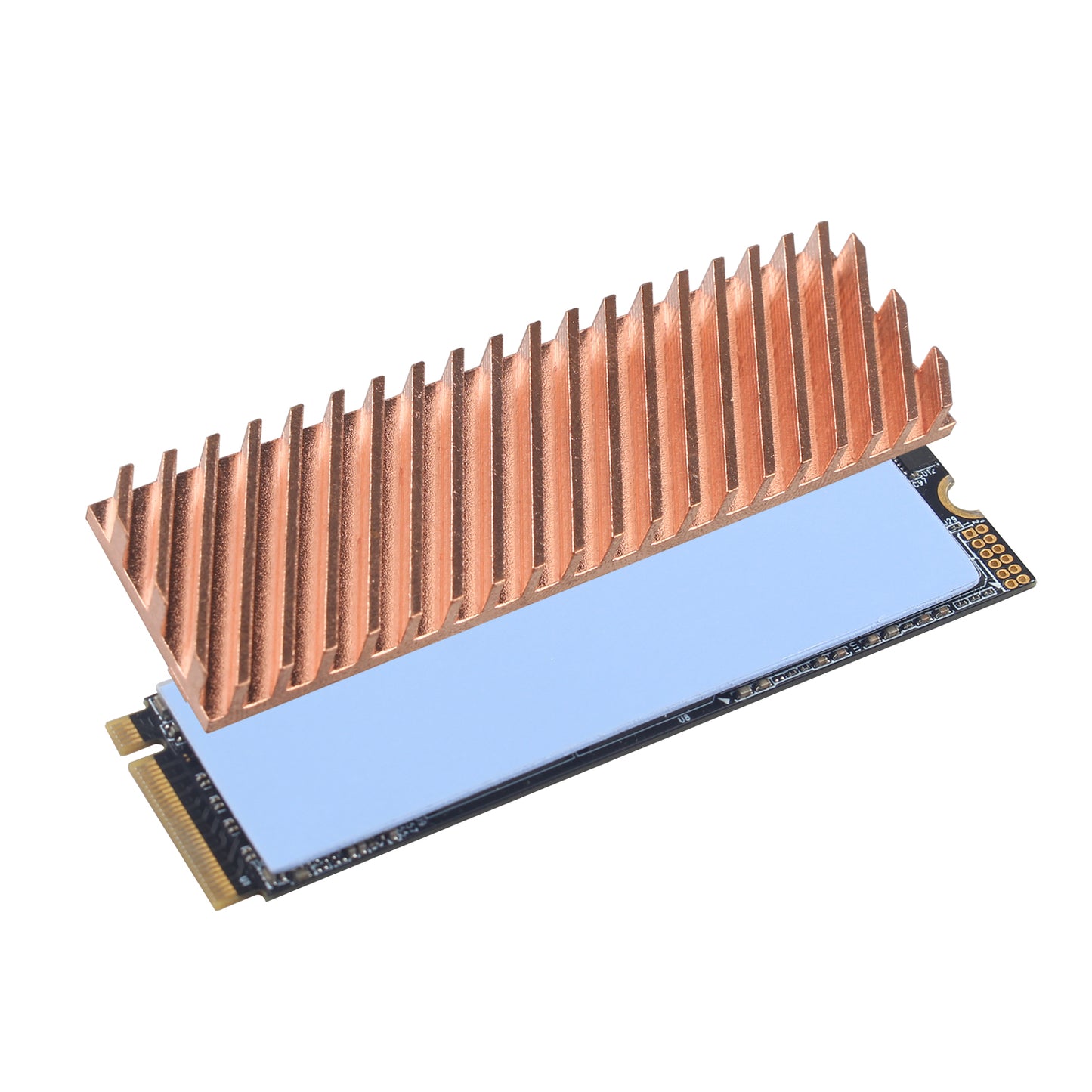 ZDE M.2 SSD Heatsink 70x20x6mm Copper Heatsink with Silicone Thermal Pads for PC Laptop Raspberry Pi M.2 2280 SSD NVMe PS5 Cooling