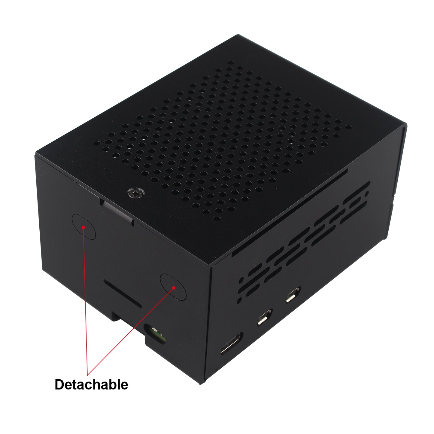 ZDE ZC506 Aluminum Case for Raspberry Pi 5 2GB/4GB/8GB/16GB Support PCIe to 2.5G Ethernet Port M.2 NVMe PoE HAT WIFI7 PCIe Peripheral Board ZP593/ZP595/ZP511/ZP581/ZP590A and Pi 5 Active Cooler