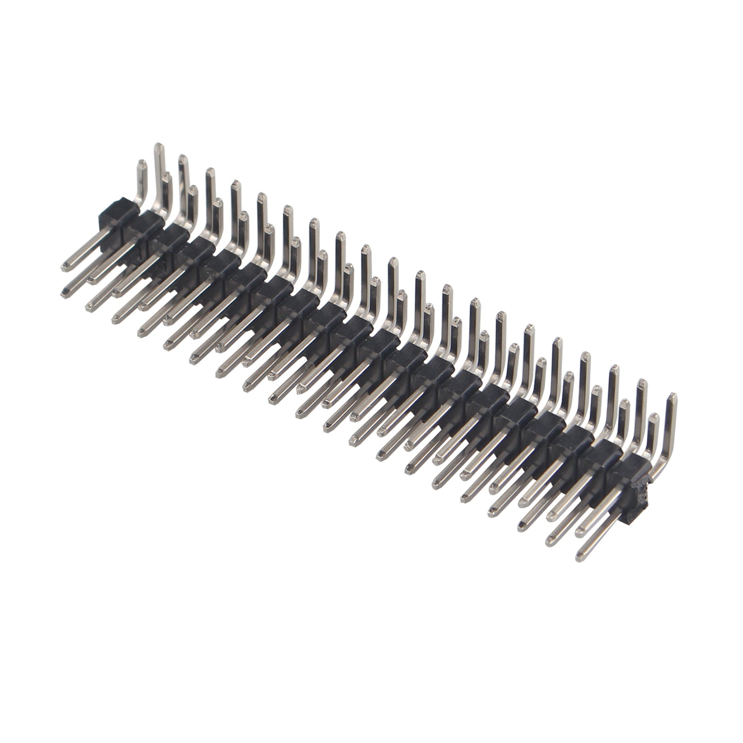 ZDE 10PCS 2x20 40Pin 2.54mm Male Dual Row Right Angle Pin Header Strip Connector for PCB Breadboard