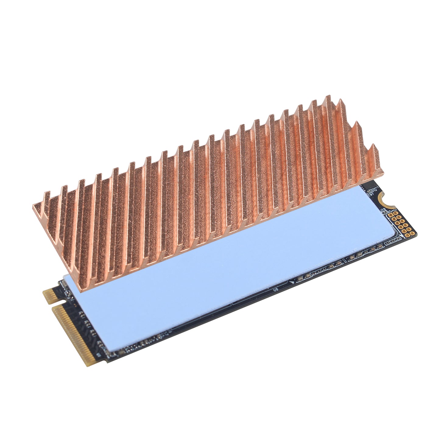 ZDE M.2 SSD Heatsink 70x20x2mm Copper Heatsink with Silicone Thermal Pads for PC Laptop Raspberry Pi M.2 2280 SSD NVMe PS5 Cooling