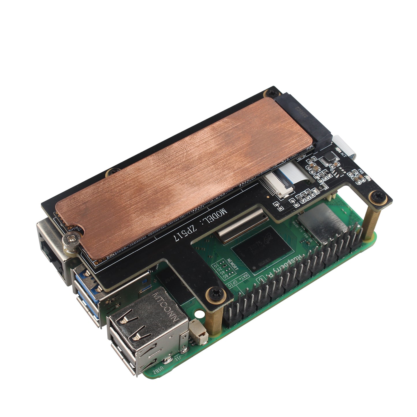 ZDE 2PCS M.2 Heatsink Copper M2 PCIe NVMe Laptop Copper Heatsinks with 4PCS 70x20x0.5/1mm Silicone Thermal Pads for Raspberry Pi NGFF PCIE SATA M.2 2280 SSD Portable Enclosure Desktop PC Laptop