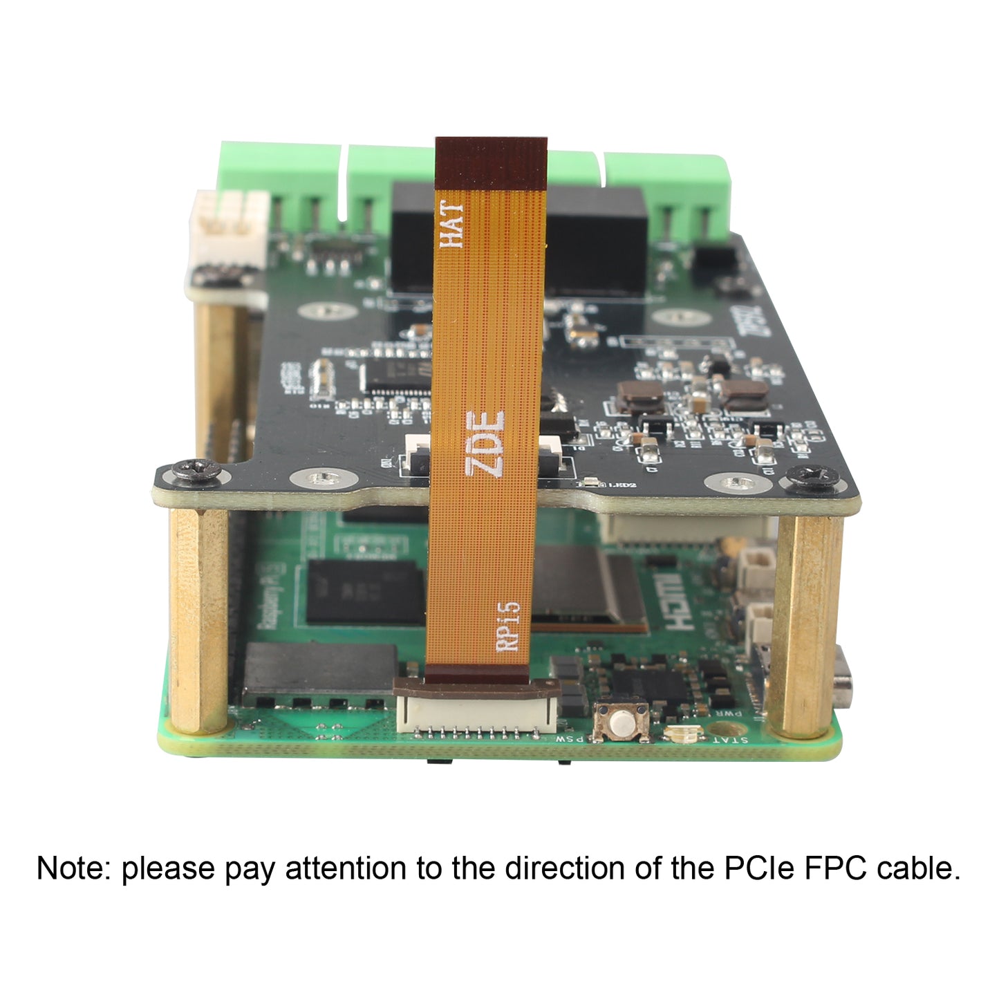 ZDE ZP592 PCIe to 2 Channel RS485 2 Channel RS232 HAT Expansion Board for Raspberry Pi 5 PCIe to RS485 with Isolation RS232 Long Distance Communication Via RS485