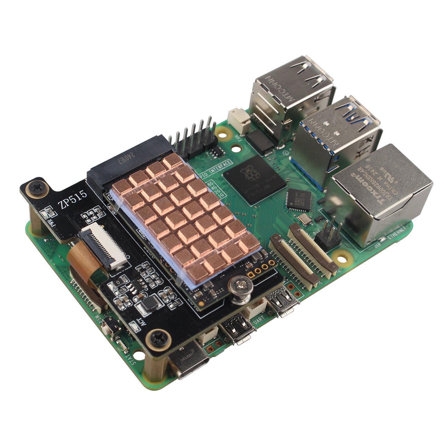 ZDE M.2 SSD Heatsink 32x18x2mm Copper Heatsink with Silicone Thermal Pads for PC Laptop Raspberry Pi M.2 2242 SSD NVMe PS5 Cooling
