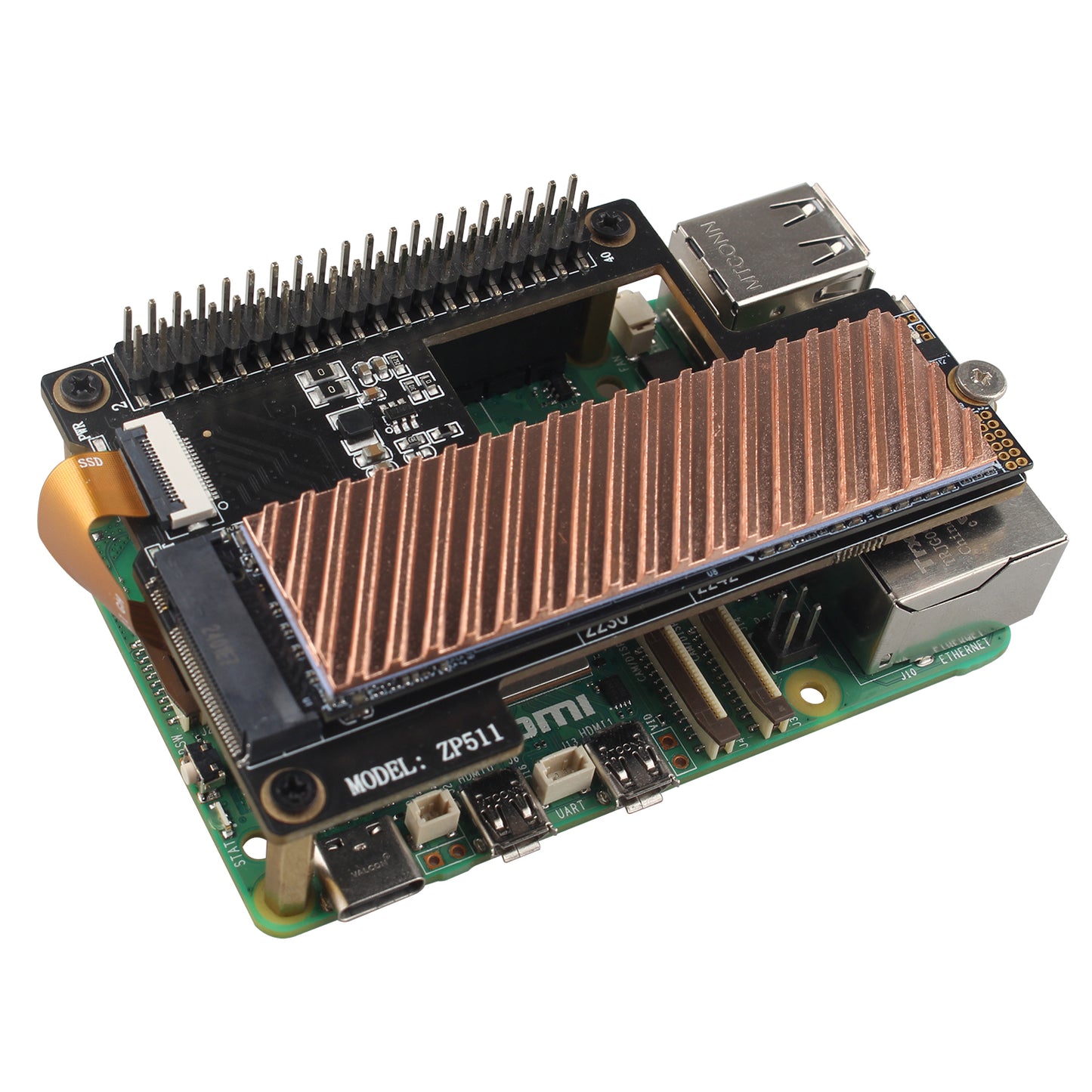 ZDE M.2 SSD Heatsink 70x20x2mm Copper Heatsink with Silicone Thermal Pads for PC Laptop Raspberry Pi M.2 2280 SSD NVMe PS5 Cooling