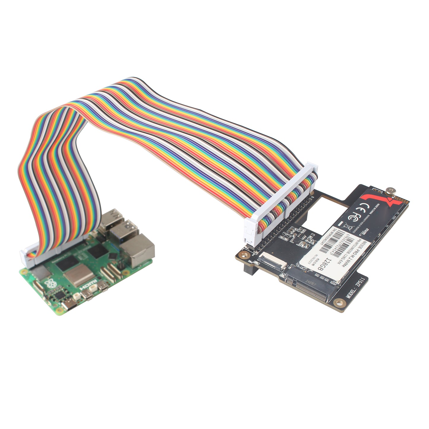 ZDE Female to Female GPIO Flat Ribbon Cable 40pin Breadboard Rainbow Jumper Wire 30cm/11.81inch Compatible with Raspberry Pi 5 4B 3 2 Model B B+