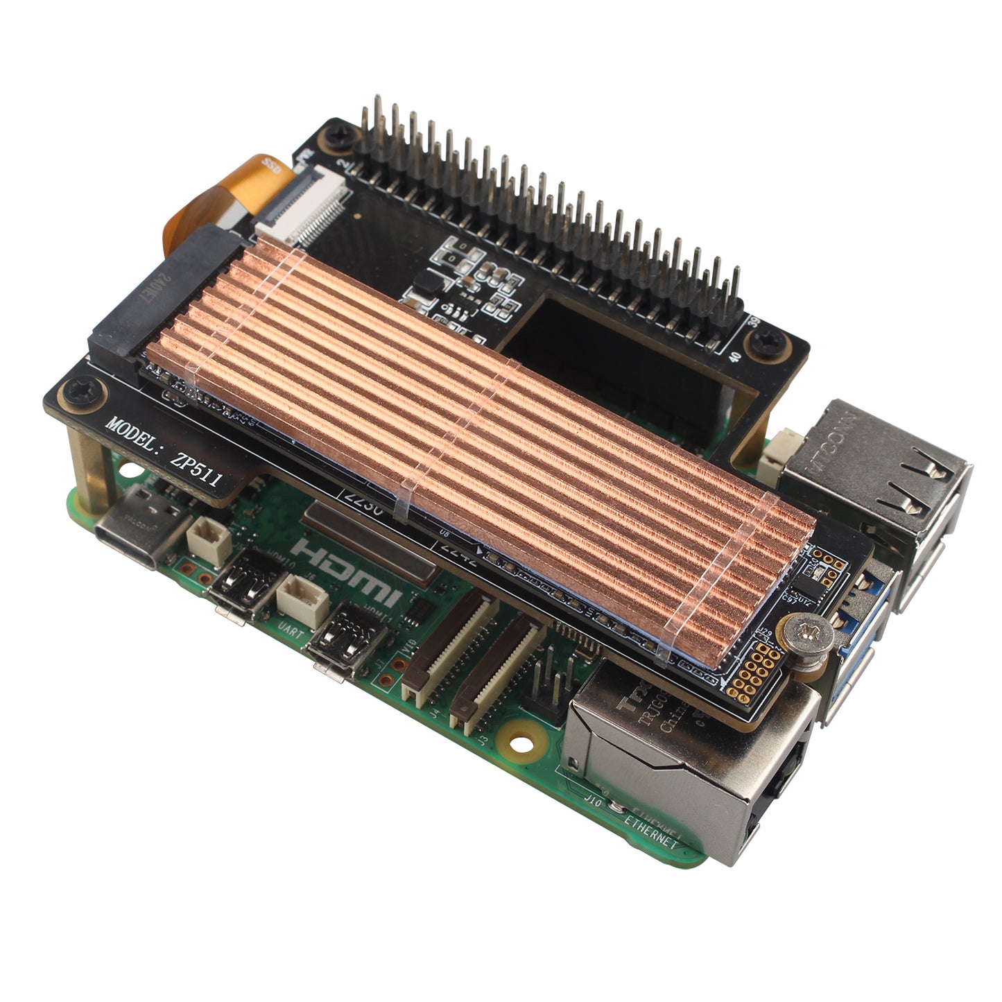 ZDE M.2 SSD Heatsink 70x21x2mm Copper Heatsink with Silicone Thermal Pads for PC Laptop Raspberry Pi M.2 2280 SSD NVMe PS5 Cooling