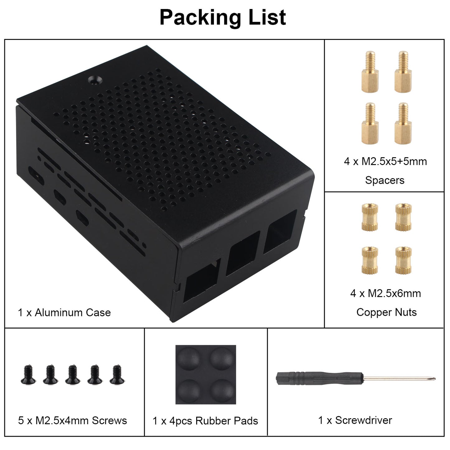 ZDE ZC502 Aluminum Case for Raspberry Pi 5 2GB/4GB/8GB/16GB Support PCIe to M.2 NVMe PoE HAT WiFi7 PCIe Peripheral Board ZP515/ZP516/ZP517A/ZP581/ZP582/ZP590B and Raspberry Pi 5 Active Cooler