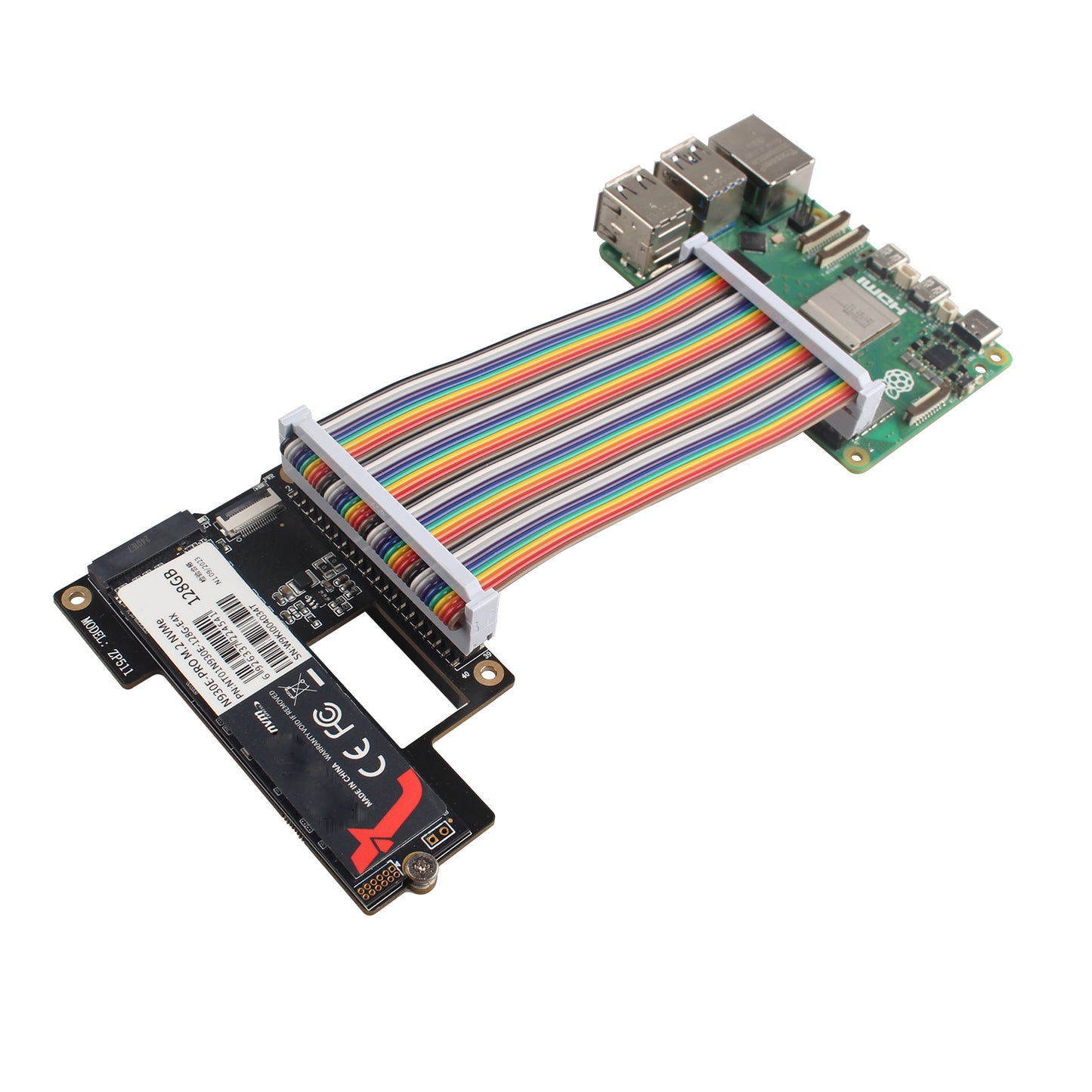 ZDE Female to Female GPIO Flat Ribbon Cable 40pin Breadboard Rainbow Jumper Wire 10cm/3.94inch Compatible with Raspberry Pi 5 4B 3 2 Model B B+