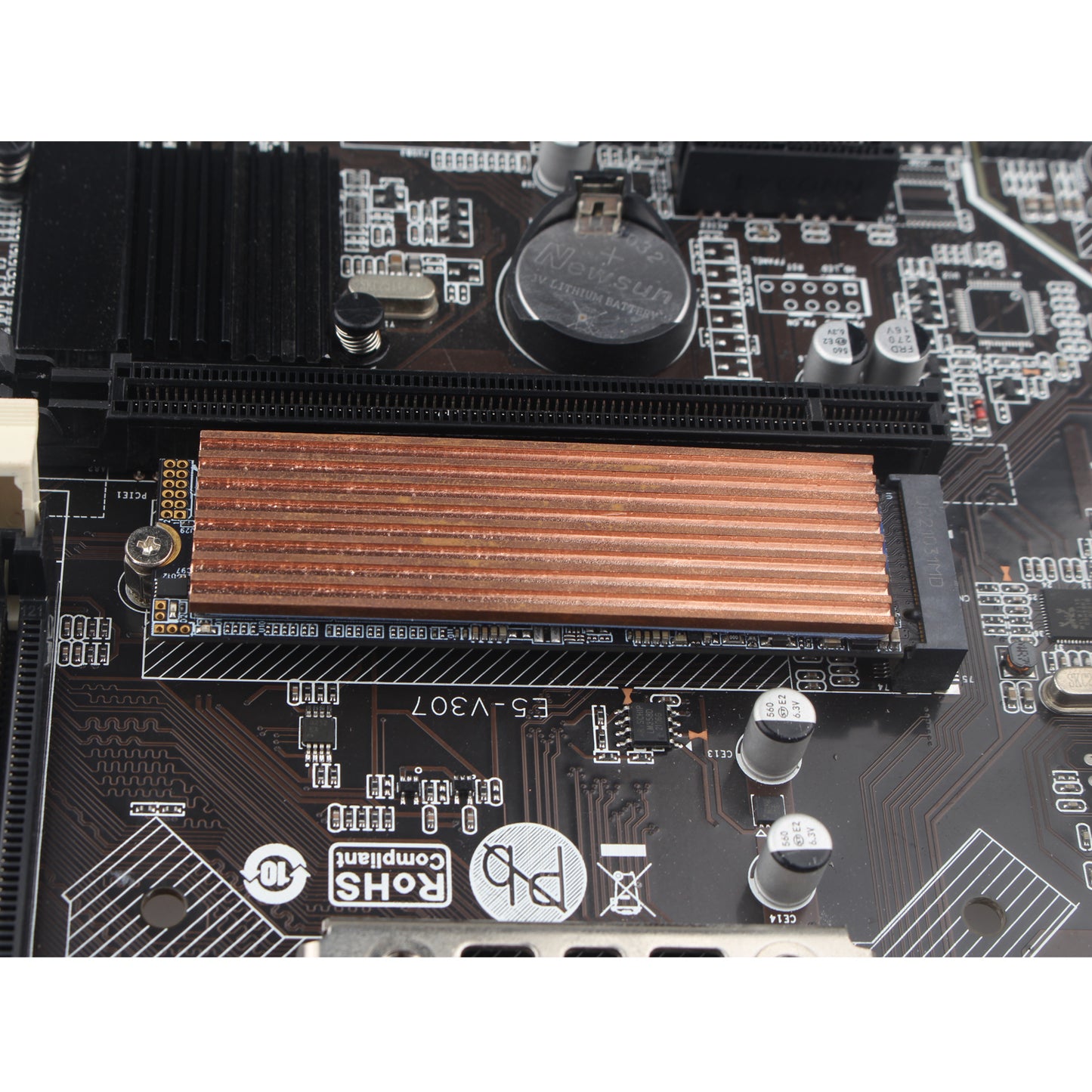 ZDE M.2 SSD Heatsink 70x21x2mm Copper Heatsink with Silicone Thermal Pads for PC Laptop Raspberry Pi M.2 2280 SSD NVMe PS5 Cooling