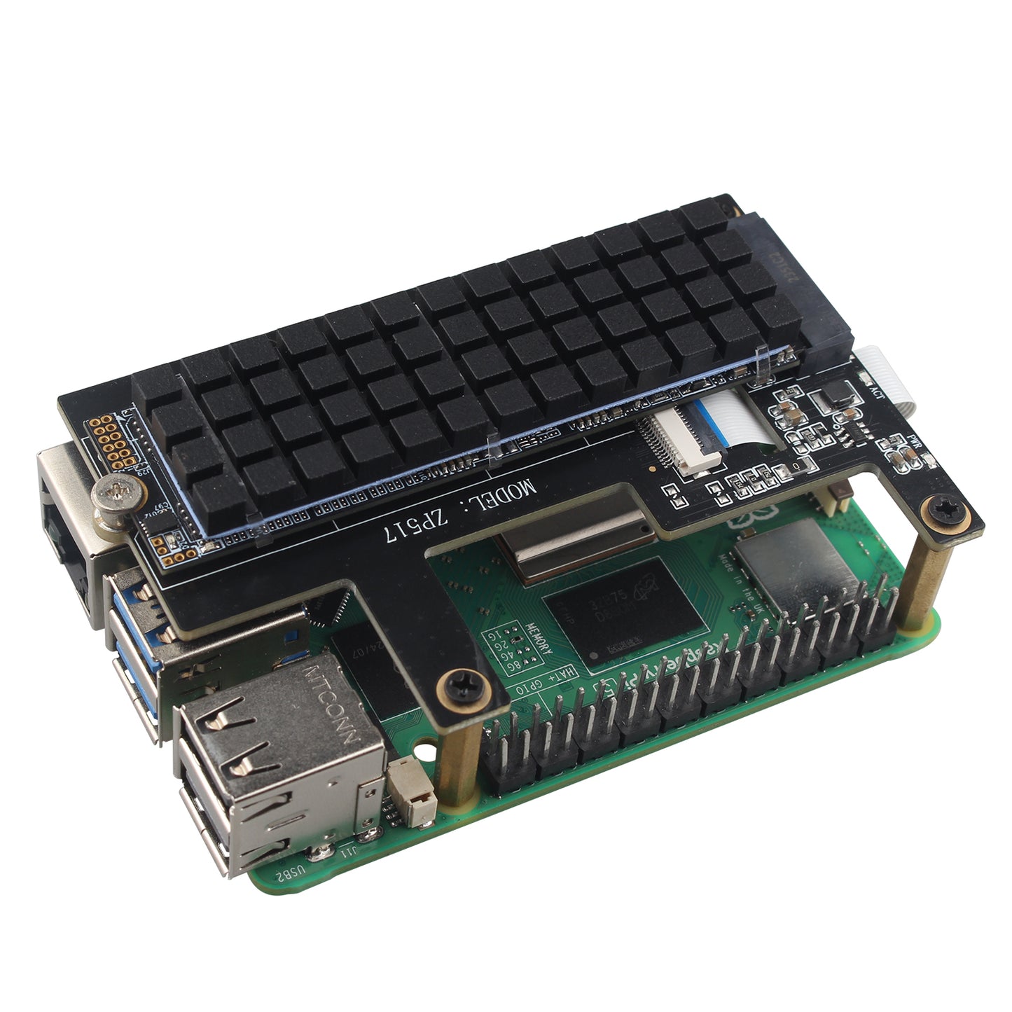 ZDE M.2 SSD Heatsink 70x20x4mm Graphite Covered Pure Copper Heatsink with Silicone Thermal Pads for PC Laptop Raspberry Pi M.2 2280 SSD NVMe PS5 Cooler