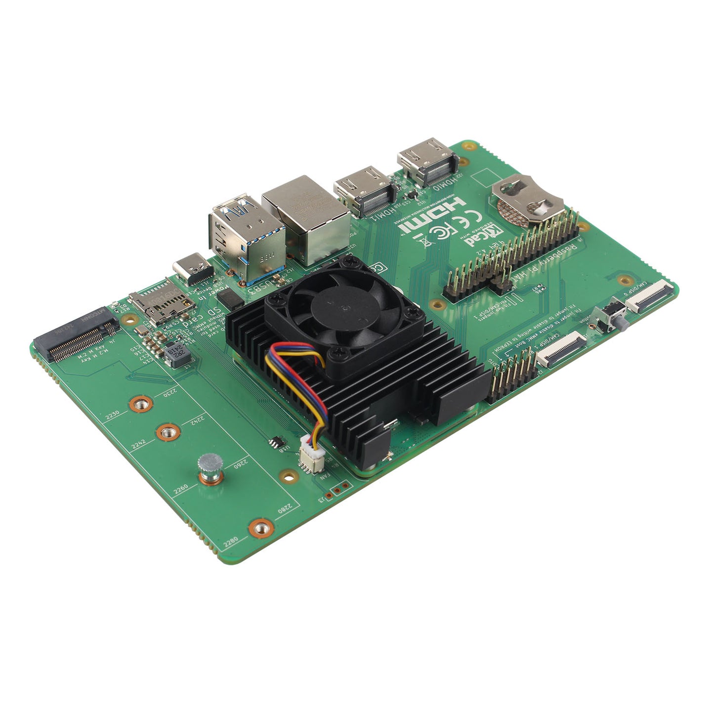 ZDE ZC505 Dedicated Aluminum Heatsink with PWM Cooling Fan Compatible with Raspberry Pi Compute Module 5 CM5 Motherboard with Screws and Thermal Tapes