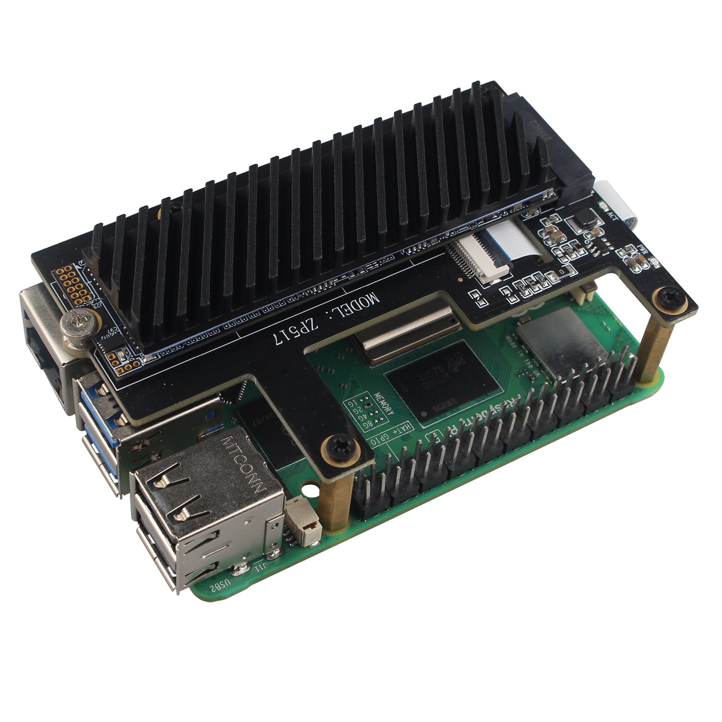 ZDE M.2 SSD Heatsink 70x20x6mm Graphite Covered Pure Copper Heatsink with Silicone Thermal Pads for PC Laptop Raspberry Pi M.2 2280 SSD NVMe PS5 Cooler