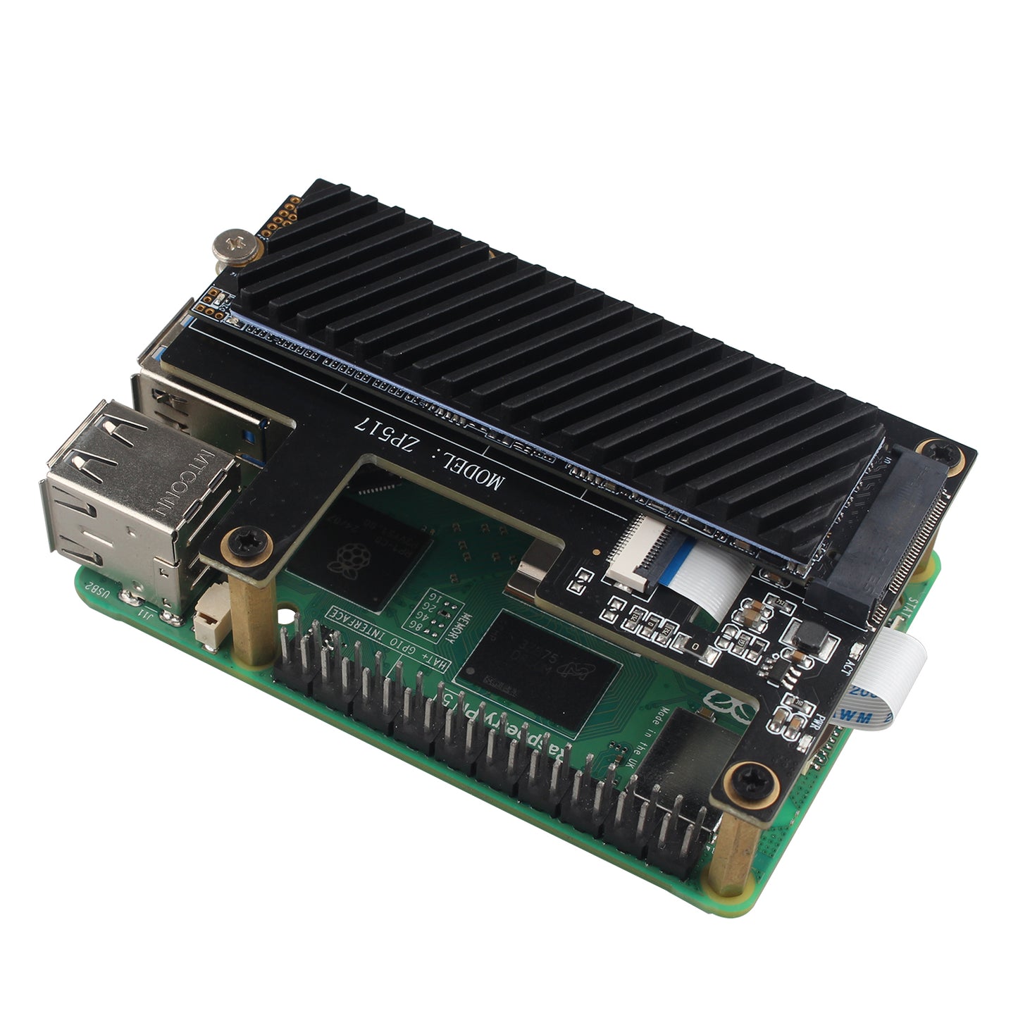 ZDE M.2 SSD Heatsink 70x20x4mm Graphite Covered Pure Copper Heatsink with Silicone Thermal Pads for PC Laptop Raspberry Pi M.2 2280 SSD NVMe PS5 Cooler