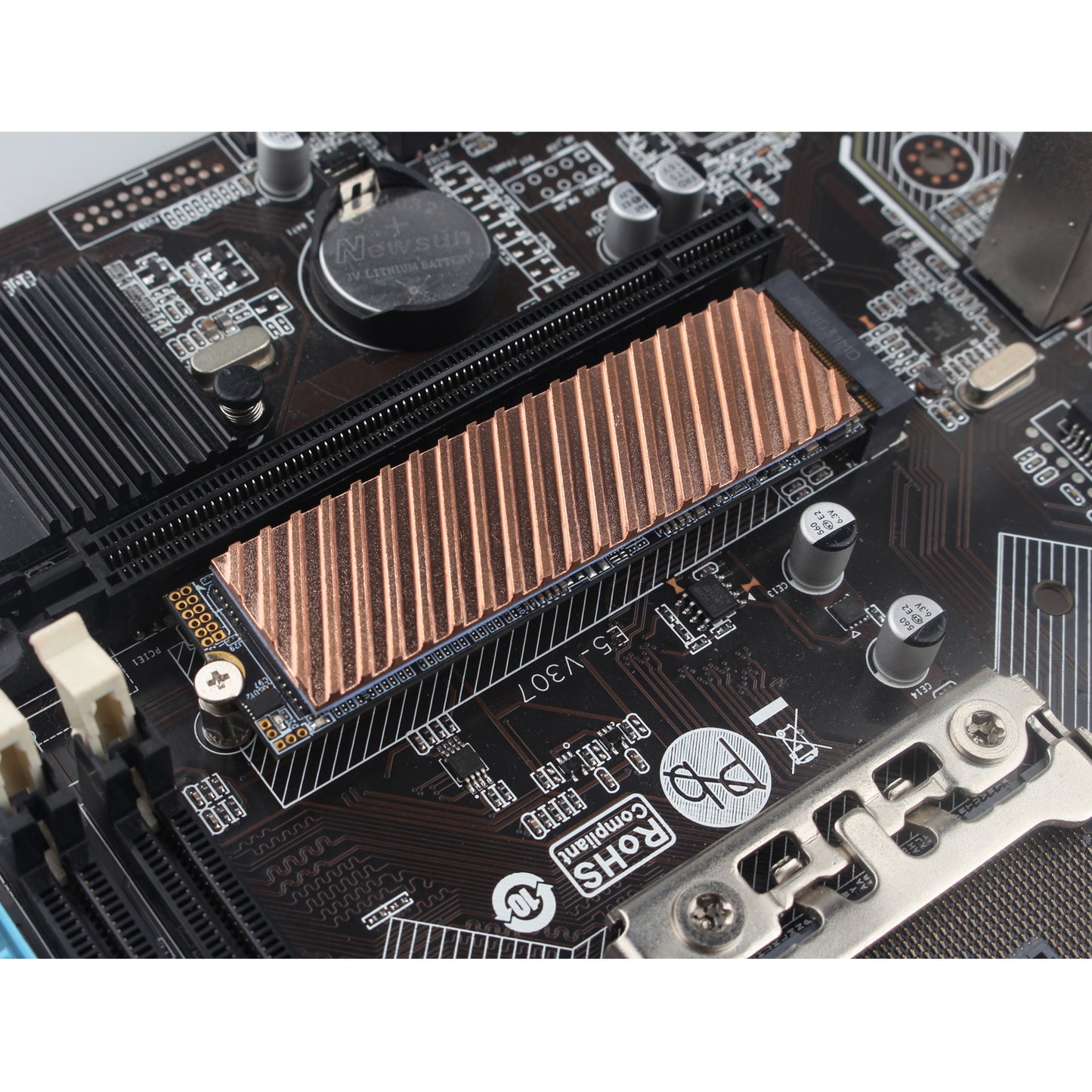 ZDE M.2 SSD Heatsink 70x20x2mm Copper Heatsink with Silicone Thermal Pads for PC Laptop Raspberry Pi M.2 2280 SSD NVMe PS5 Cooling