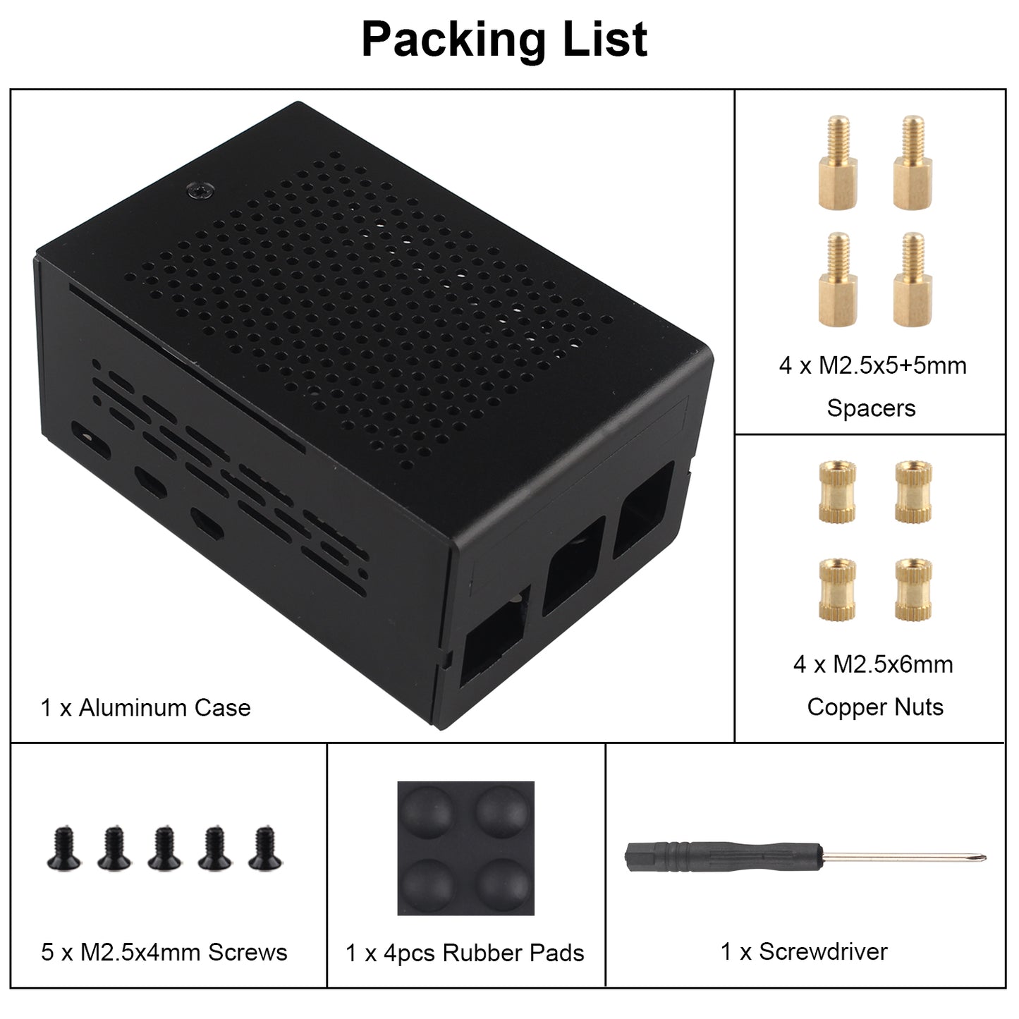 ZDE ZC501 Aluminum Case for Raspberry Pi 5 2GB/4GB/8GB/16GB Support PCIe to M.2 NVMe PoE HAT WiFi7 RS485 RS232 PCIe Peripheral Board ZP511/ZP517A/ZP581/ZP590A/ZP592 and Raspberry Pi 5 Active Cooler