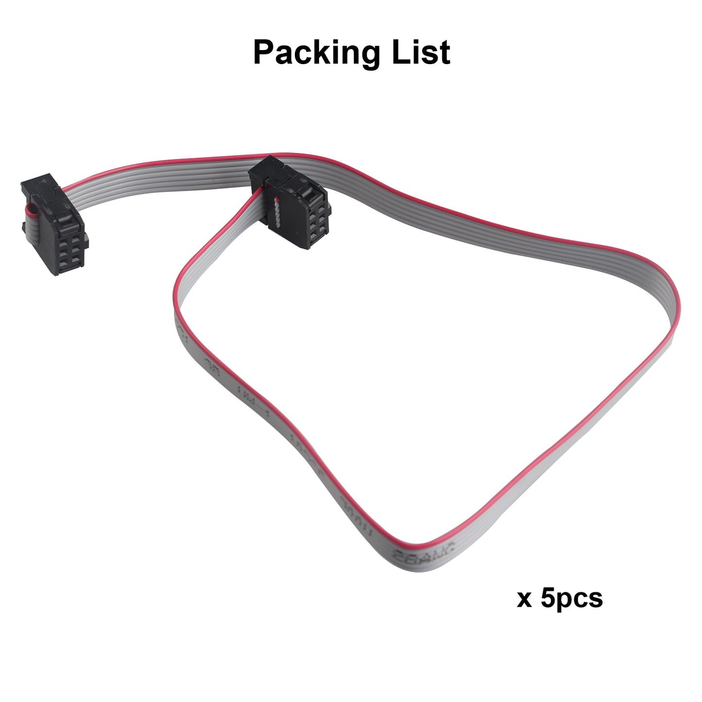 ZDE 5PCS Flat Ribbon Cable with Black 2.54mm FC 6 Pin Female to Female Wires IDC Ribbon Connector Dual Row Data Cable (30cm Length)