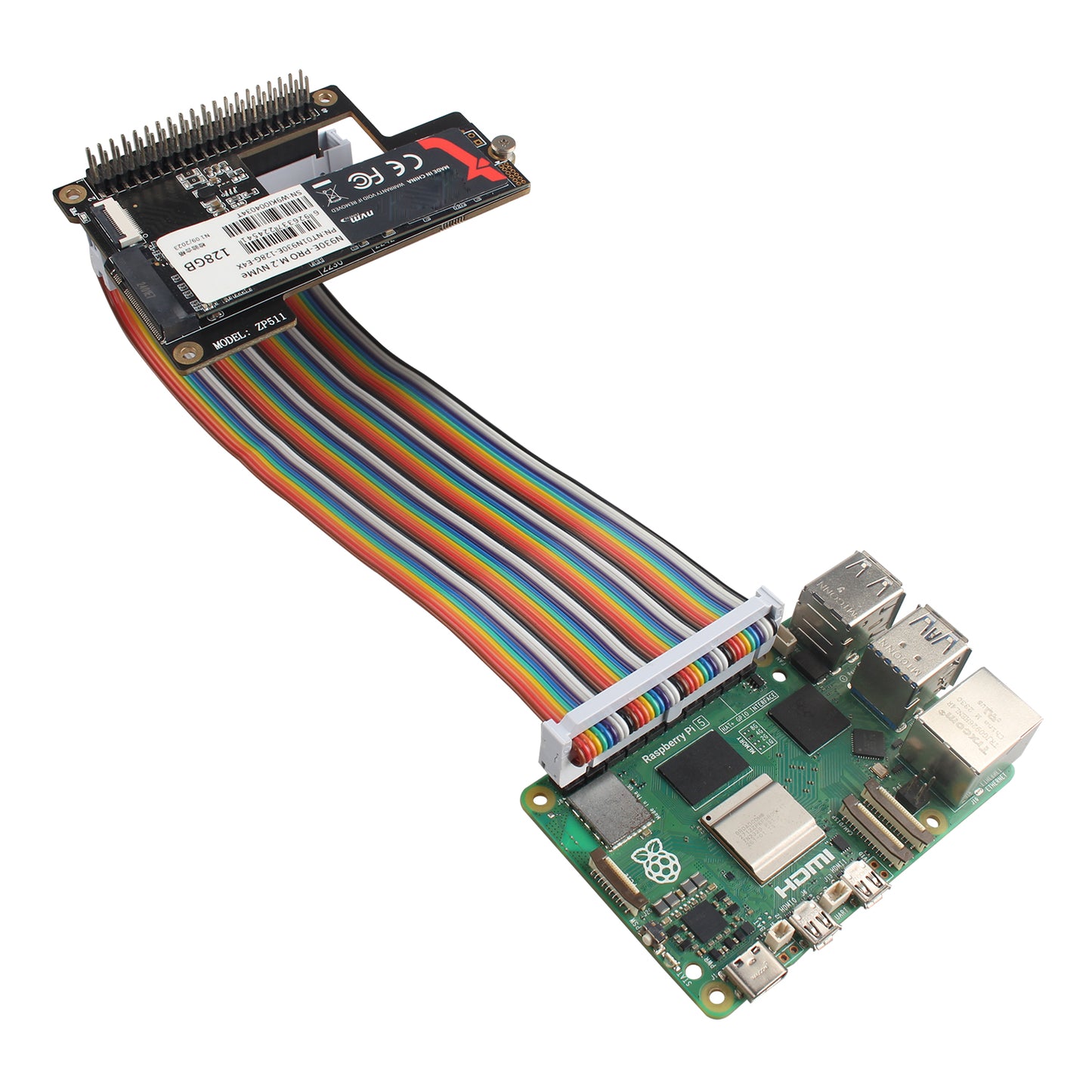ZDE Male to Female GPIO Flat Ribbon Cable 40pin Breadboard Rainbow Jumper Wire 20cm/7.87inch Compatible with Raspberry Pi 5 4B 3 2 Model B B+