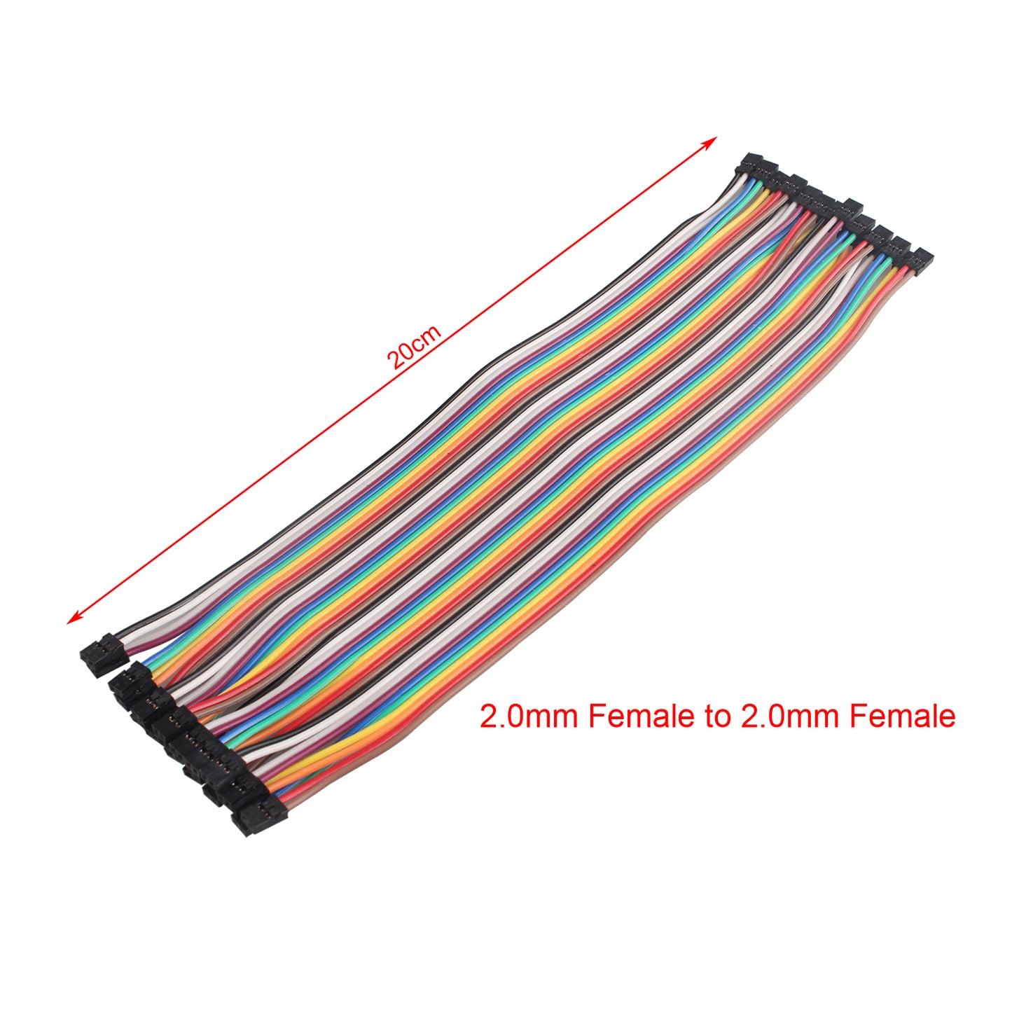 ZDE 200PCS 20cm 7.87inch Breadboard Jumper Wires Dupont Wires Female to Female, Male to Female, Male to Male, 2.0mm to 2.54mm, 2.0mm to 2.0mm Ribbon Cables Compatible with Arduino and Raspberry Pi