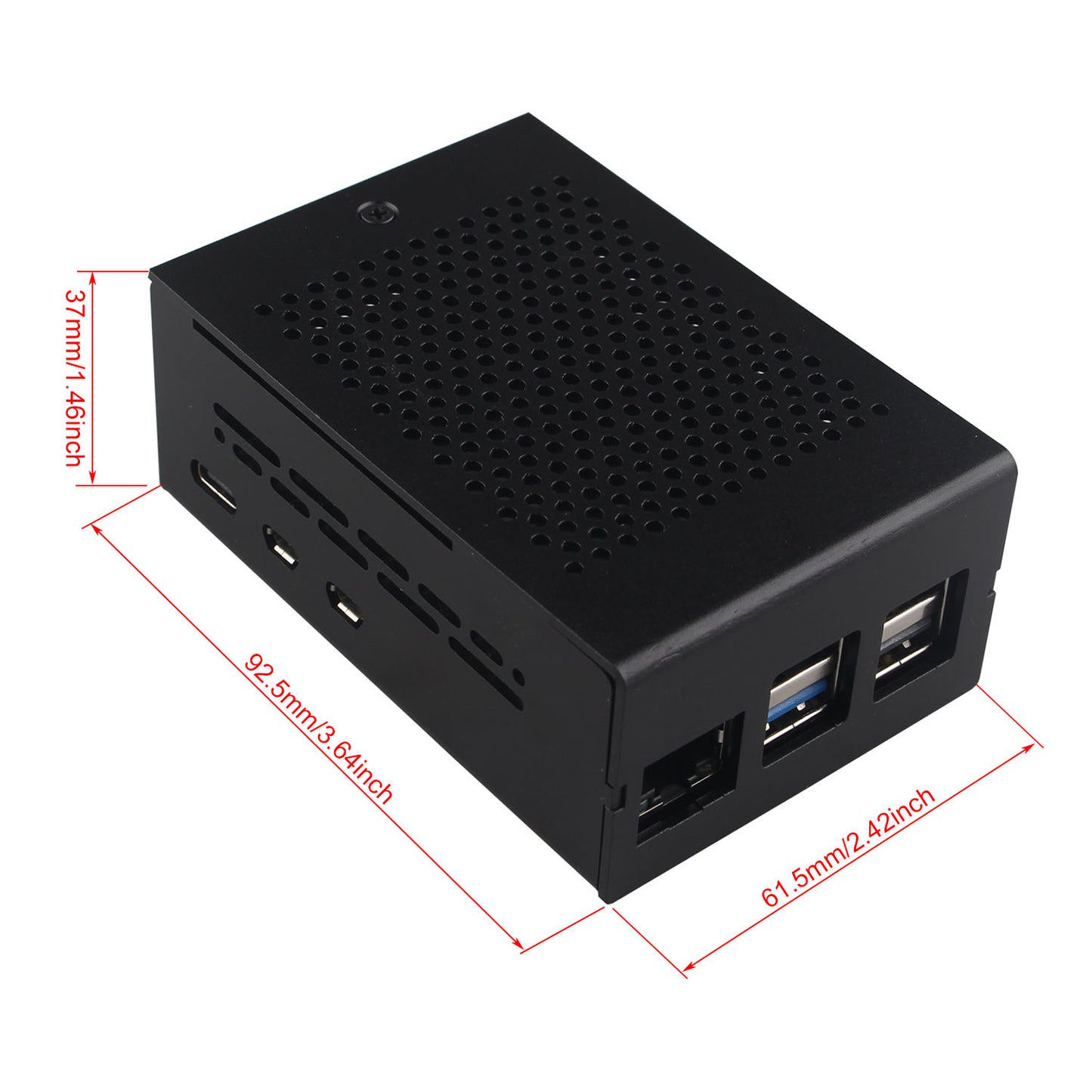 ZDE ZC502 Aluminum Case for Raspberry Pi 5 2GB/4GB/8GB/16GB Support PCIe to M.2 NVMe PoE HAT WiFi7 PCIe Peripheral Board ZP515/ZP516/ZP517A/ZP581/ZP582/ZP590B and Raspberry Pi 5 Active Cooler