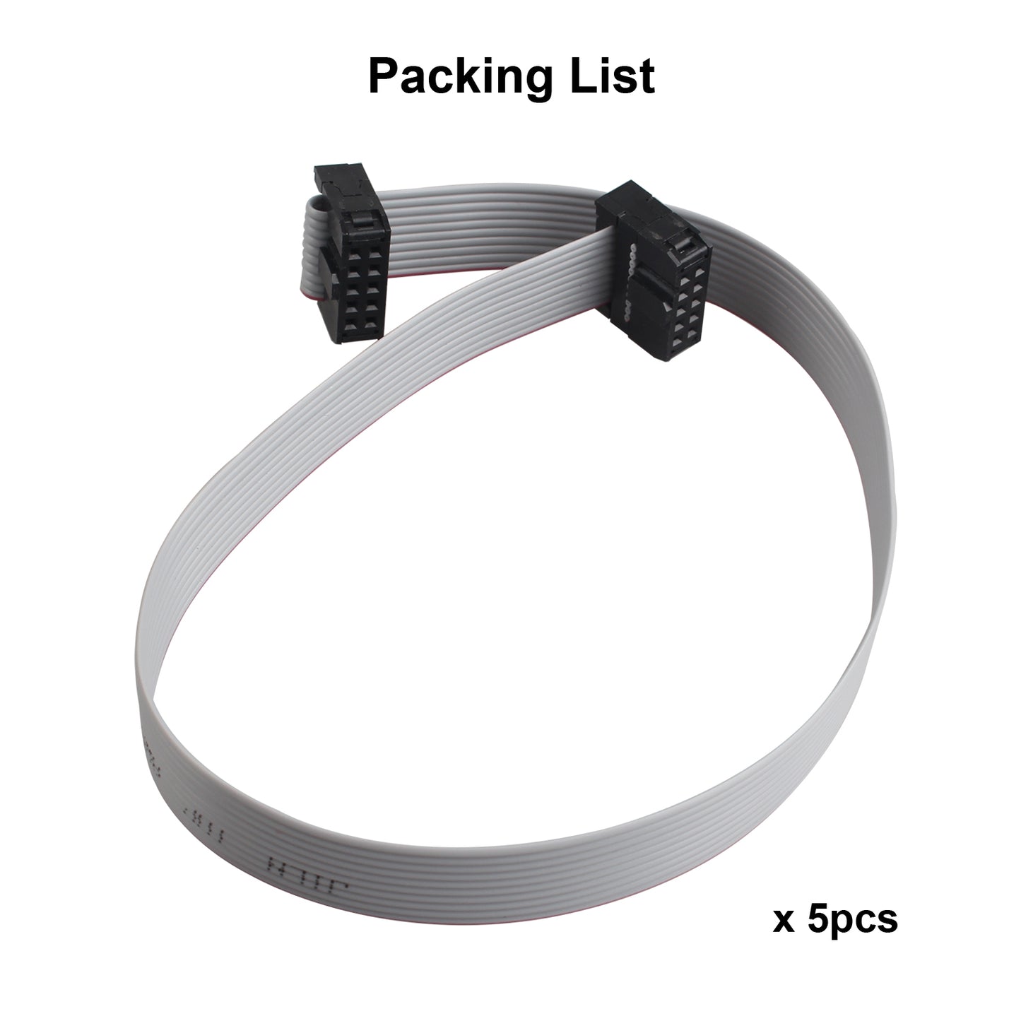 ZDE 5PCS Flat Ribbon Cable 2.54mm Pitch 2 Row 10 Pin Female to Female Wires IDC Ribbon Connector (30cm Length)
