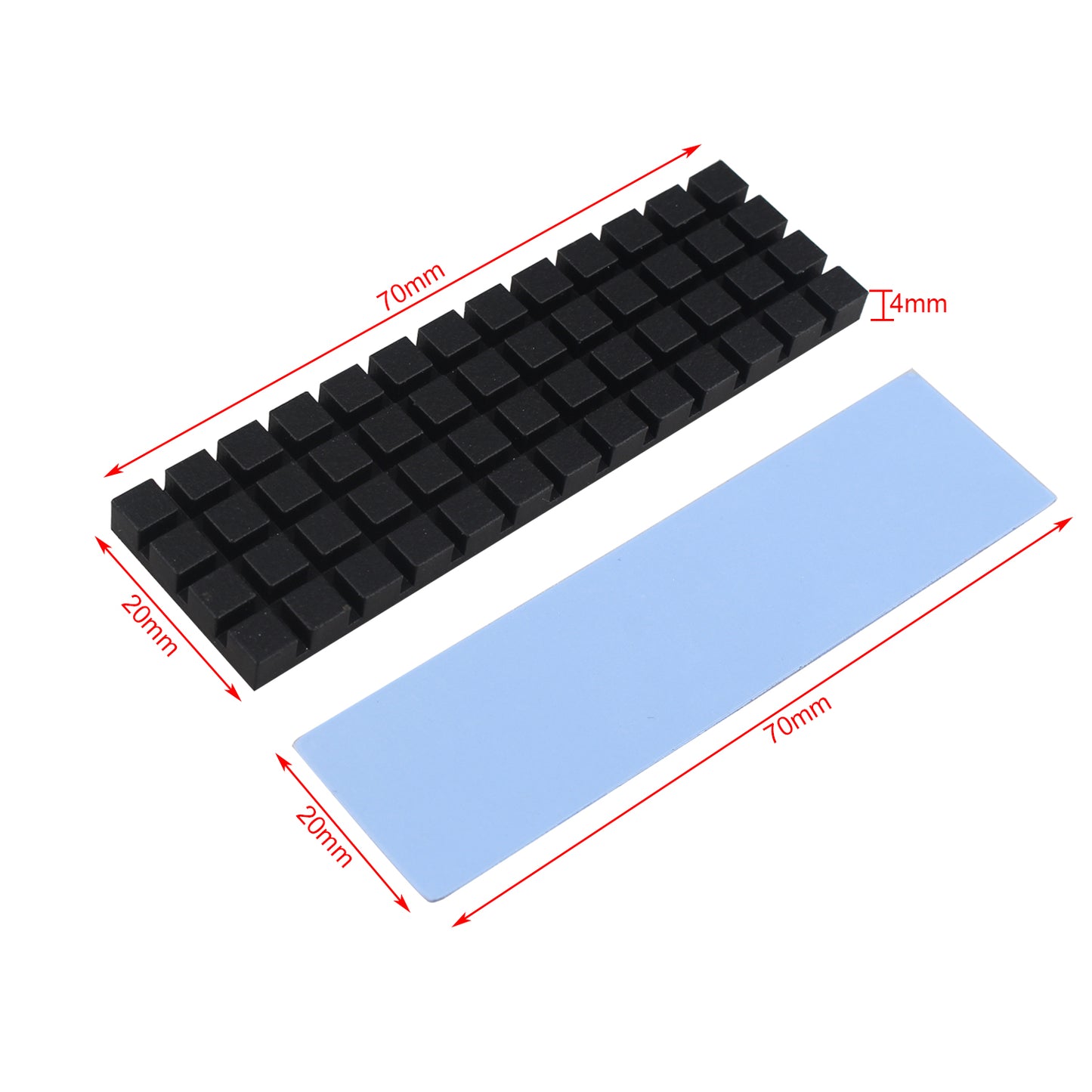 ZDE M.2 SSD Heatsink 70x20x4mm Graphite Covered Pure Copper Heatsink with Silicone Thermal Pads for PC Laptop Raspberry Pi M.2 2280 SSD NVMe PS5 Cooler