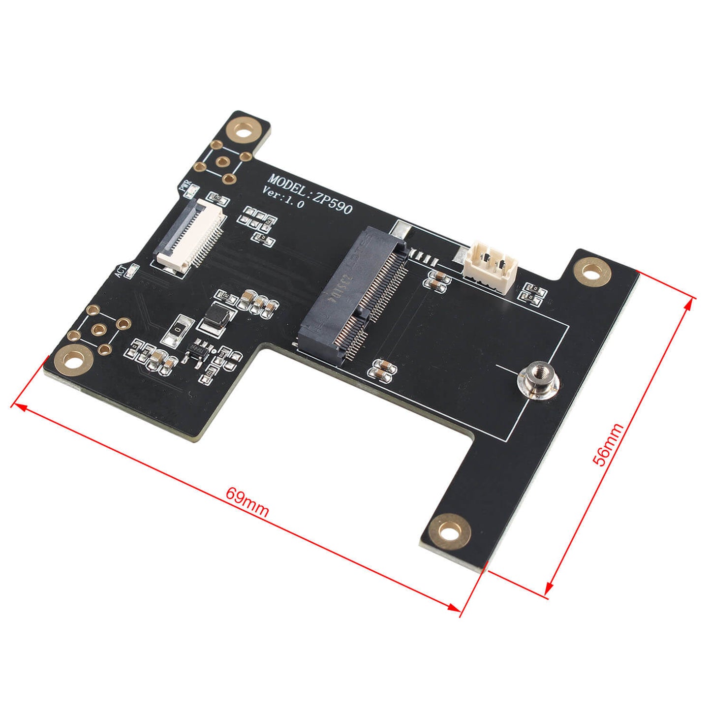ZDE ZP590B PCIe to WiFi 7 6 6E 5 HAT M.2 E Key Expansion Board for Raspberry Pi 5 Support BE200 AX210 MT7922 AX200 Module