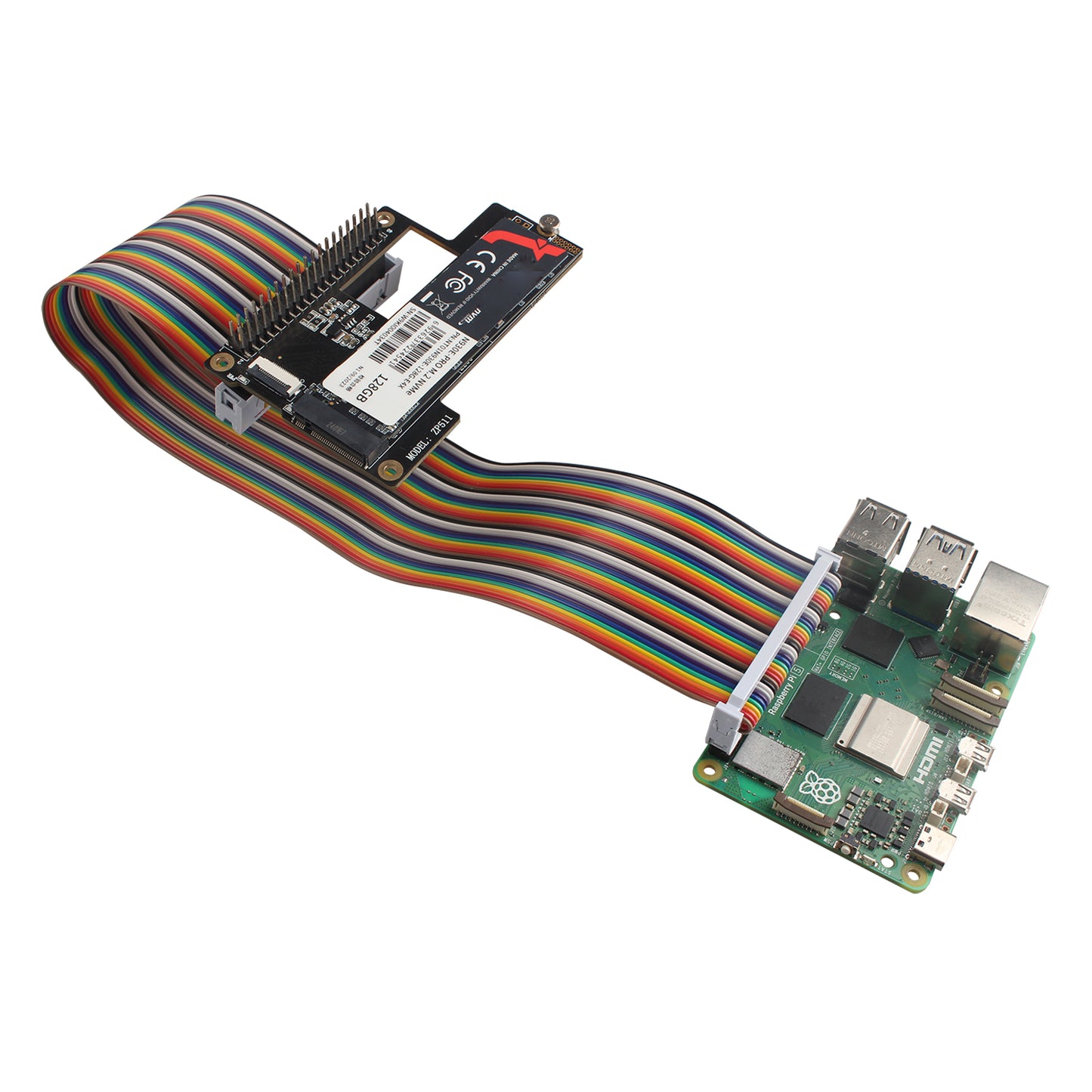 ZDE Male to Female GPIO Flat Ribbon Cable 40pin Breadboard Rainbow Jumper Wire 30cm/11.81inch Compatible with Raspberry Pi 5 4B 3 2 Model B B+