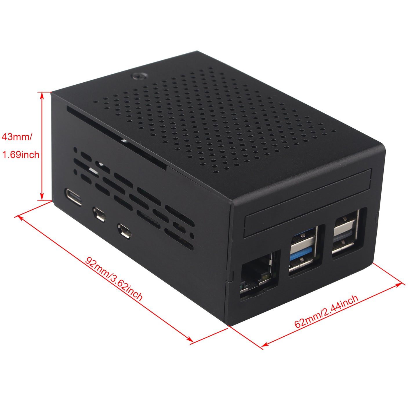 ZDE ZC501 Aluminum Case for Raspberry Pi 5, Support Pi 5 Active Cooler, PCIe to M.2 NVMe HAT, PoE+ HAT, WiFi Shield PCIe Peripheral Board
