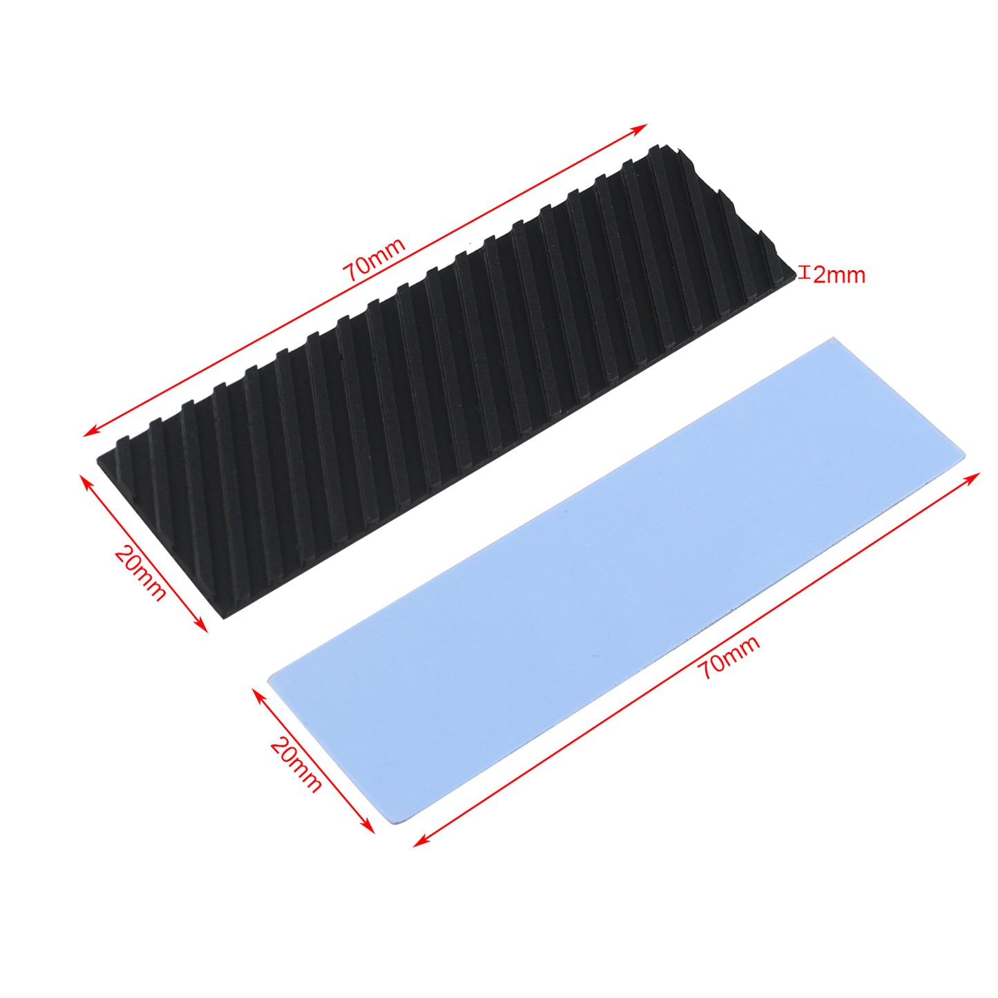 ZDE M.2 SSD Heatsink 70x20x2mm Graphite Covered Pure Copper Heatsink with Silicone Thermal Pads for PC Laptop Raspberry Pi M.2 2280 SSD NVMe PS5 Cooler