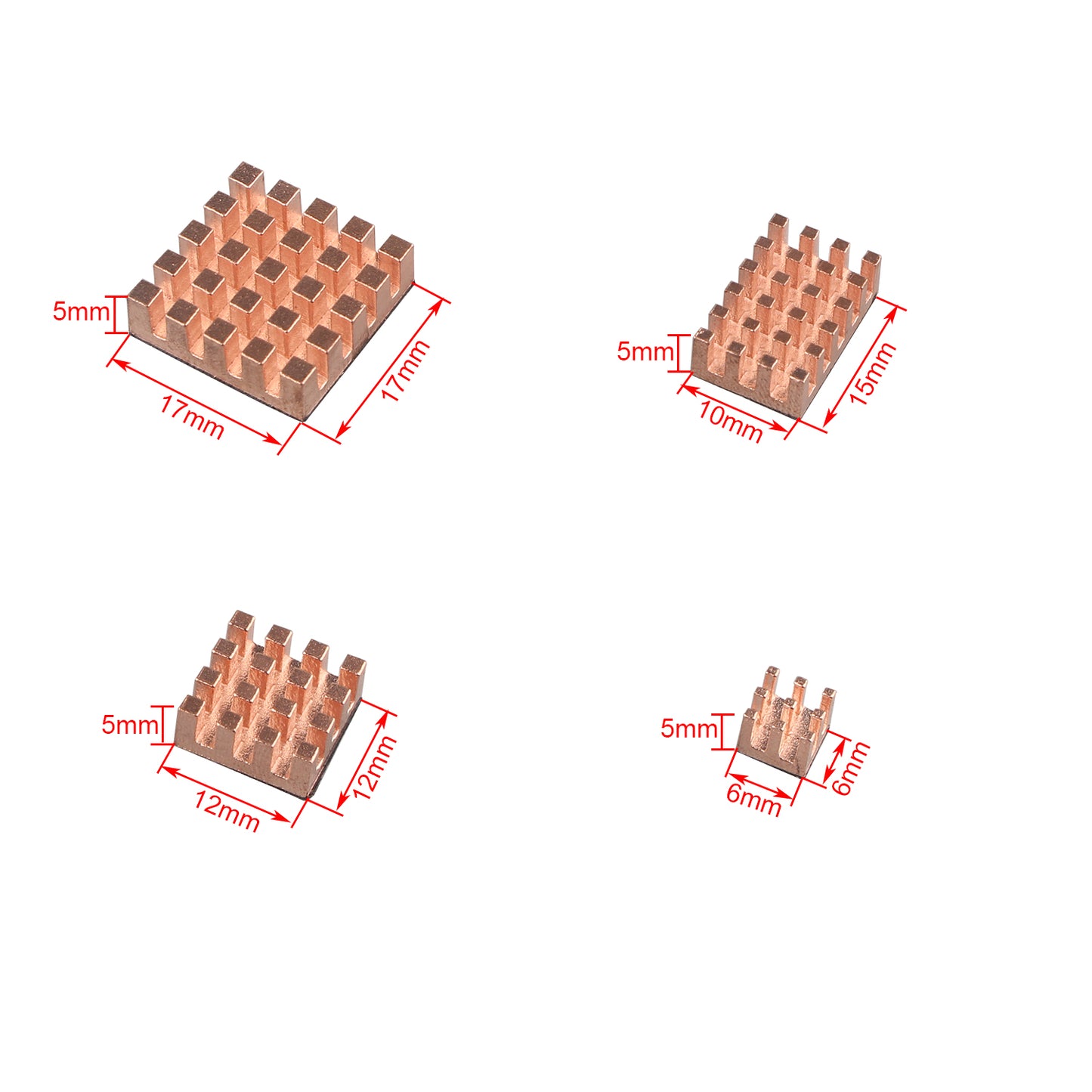 ZDE 11PCS Pure Copper Heatsinks CPU Cooler Heatsinks for Raspberry Pi 5/Pi 4B + M.2 SSD Heatsink 70x20x6mm with Silicone Thermal Pad for PC Laptop Raspberry Pi M.2 2280 SSD NVMe PS5 Cooler