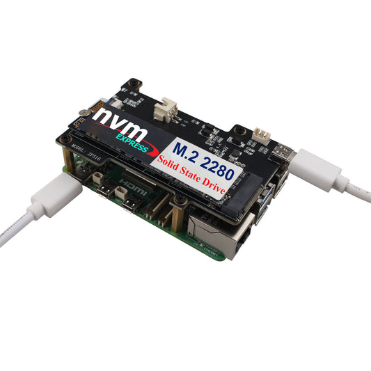 ZDE ZP516 PCIe to M.2 Key-M NVMe SSD PIP PCIe Peripheral Board HAT for Raspberry Pi 5 Support Auxiliary Power Supply