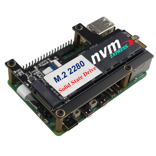 ZDE ZP517A PCIe to M.2 Key-M NVMe SSD Hard Drive Adapter Board PIP PCIe Peripheral Board for Raspberry Pi 5
