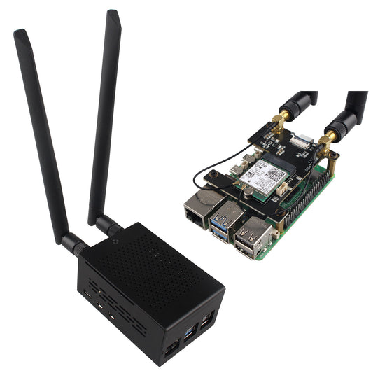 ZDE ZP590A PCIe to WiFi7 6 6E 5 HAT Expansion Board WiFi 7 Adapter with Aluminum Case ZC501 PCIe Peripheral Board for Raspberry Pi 5 2GB 4GB 8GB 16GB