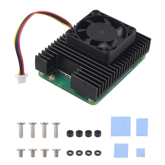 ZDE ZC505 Dedicated Aluminum Heatsink with PWM Cooling Fan Compatible with Raspberry Pi Compute Module 5 CM5 Motherboard with Screws and Thermal Tapes