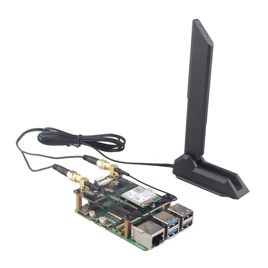 ZDE ZP590C PCIe to WiFi7 6 6E 5 HAT Magnetic Base Antenna PCIE to M.2 E Key Adapter Expansion Board for Raspberry Pi 5 Support BE200 AX210 MT7922 AX200 Module