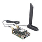 ZDE ZP590C PCIe to WiFi7 6 6E 5 HAT Magnetic Base Antenna PCIE to M.2 E Key Adapter Expansion Board for Raspberry Pi 5 Support BE200 AX210 MT7922 AX200 Module