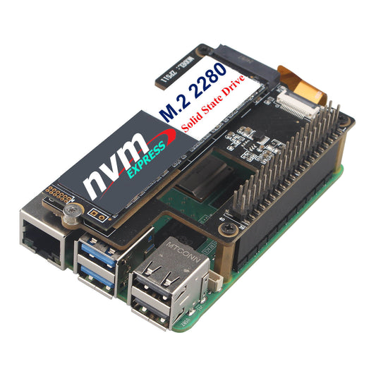 ZDE ZP511 PCIe to M.2 Key M NVMe HAT SSD Expansion Board for Raspberry Pi 5